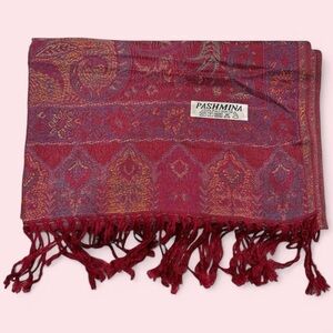 New | Limited Edition: Red Pastel Multicolor Pashmina Shawl